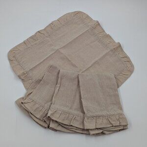 Hobby Lobby Beige Ruffle Cotton Cloth Napkin Set (4) | 16" x 16"